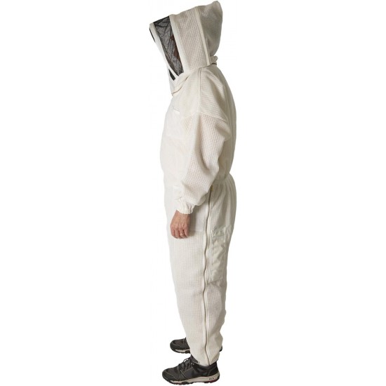 SUIT12_LARGE (TM) Beekeeping Suit with Veil, White