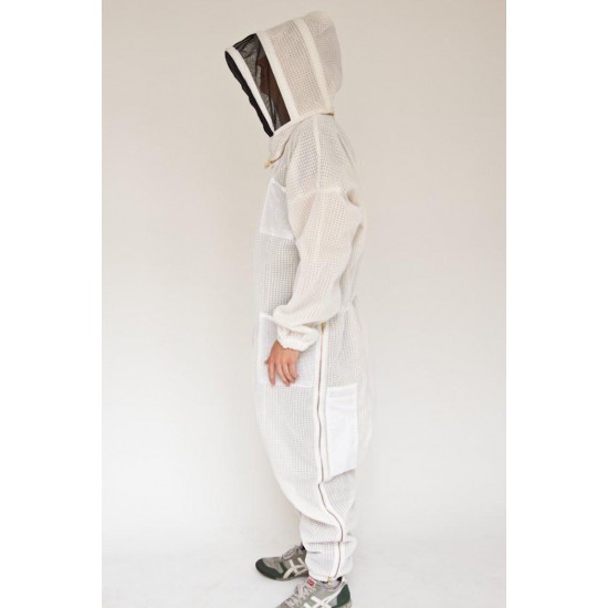 SUIT12_LARGE (TM) Beekeeping Suit with Veil, White