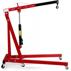 Engine Hoist Heavy Duty Steel Cherry Picker Engine Hoist 2 Ton 4409 lbs Folding Hydraulic Tilting Engine Lift with 6 Steel Caster Wheels Telescopic Boom Hitch