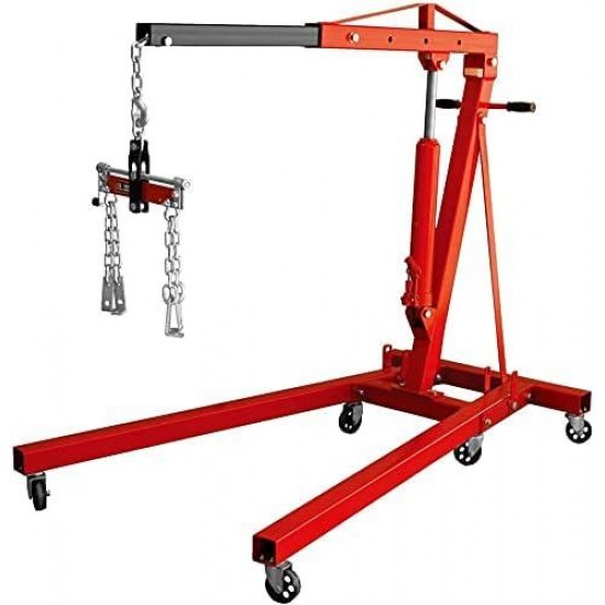 Bundle of BIG RED AT37912 Torin Steel Rotating Engine Stand :3/4 Ton (1,500 lb) + BIG RED T32100 Torin Engine Hoist Shop Crane Accessory: Steel 3 Position Engine Leveler, 3/4 Ton (1,500 lb)