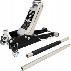 3 Ton Low Profile Racing Floor Jack - Aluminum and Steel Construction, Dual Pistons Quick Lift Pump, Lifting Range 3.54-19.69