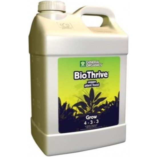 HGC726804 General Organics BioThrive Grow Hydroponic Nutrient Fertilizer, 2.5 gal