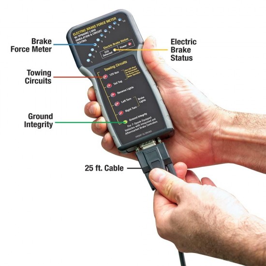 New IPA #9107B Electric Brake Force Meter (3rd Gen) w/Dynamic Load Simulation and Circuit Testing - for Use on New Model Vehicles