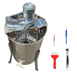 Electric Honey Extractor 3 Frame Stainless Steel 110V Honey Motorized Separator Beekeeping Equipment, Powered Bee Honeycomb Drum Spinner