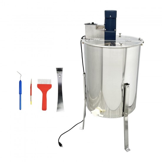 Electric Honey Extractor 3 Frame Stainless Steel 110V Honey Motorized Separator Beekeeping Equipment, Powered Bee Honeycomb Drum Spinner