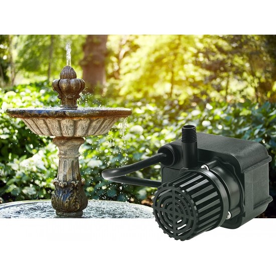 PE-2F-PW 115 Volt, 1/40 HP, 300 GPH Submersible Direct Drive Pump for Small Ponds or Fountains with 15-Ft. Cord, Black, 566611