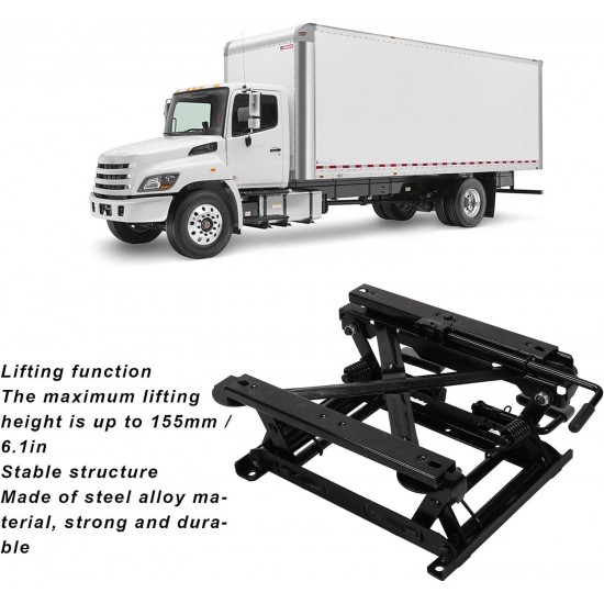 Car Seats Height Adjuster with Slide Rail 155mm Lifting Height Universal Fit Steel Seat Lifting Base for LHD Vehicle