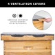 Complete Langstroth 10 Frame Bee Hive Beeswax Coated with Built-in Top Vents, 2 Deep Boxes and 1 Medium Box Beehive Kit, BEE-HV04C