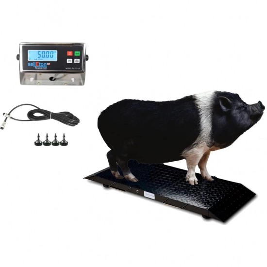 SellEton SL-920-2k Industrial Portable Scale for Livestock, Small Animals Scale, Platform | 50 x 20 (2000 lb x 0.5 lb)