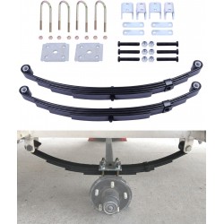 Trailer Leaf Spring Kit 3500lb Single Trailer Axle 4 Leaf Spring Kit with U-Bolt Kit & Single Trailer Axle Hanger Kit