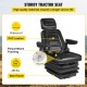 Suspension Seat Adjustable Backrest Headrest Armrest, Forklift Seat With Slide Rails, Foldable Heavy Duty for Tractor Forklift Excavator Skid Steer