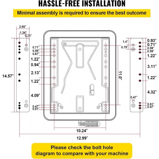 Suspension Seat Adjustable Backrest Headrest Armrest, Forklift Seat With Slide Rails, Foldable Heavy Duty for Tractor Forklift Excavator Skid Steer