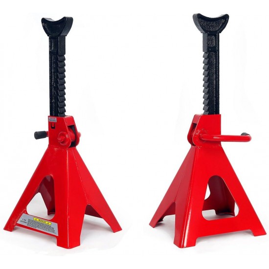 Stark 4-Pieces Automotive Jack Stand 6-Ton /12,000 LBS Capacity Extended Height Shop Auto Jack Stand - Red