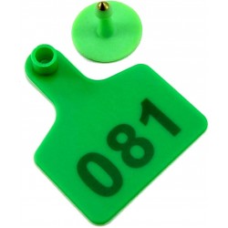 Ear tag 100pcs 001-100 Number Livestock Ear Tags Farm Animal Earings Plastic TPU Identification Label for Goats Sheep Cattle Cows Easy to use (Color : Green)