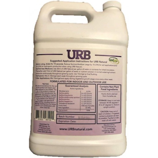 URB Natural 4 Liter Bottle Super Concentrated Organic Microbes, Hydroponic Nutrient, Phosphorus Bloom Booster by URB SciencesQ