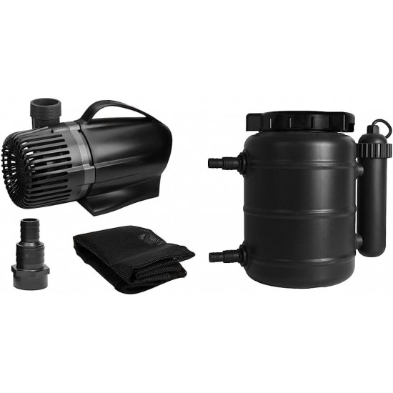 Waterfall Pump, 2300 GPH & TotalPond Complete Pond Filter with UV Clarifier Black 15.16 x 9.06 x 13.11 in.