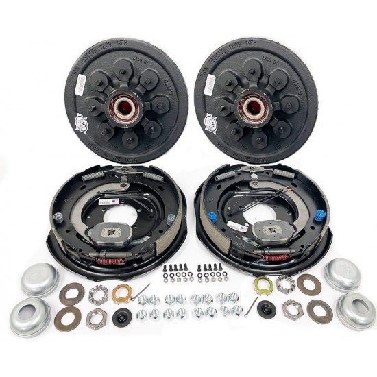 Pre-Greased Easy Assemble 8 on 6.5 Hub and Drum 1/2 Studs Electric Brake kit for 7,000 lbs. Trailer Axle