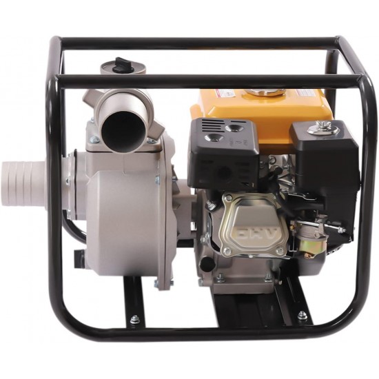 3 Inch 4 Stroke Semi-Trash Water Transfer Pump, 7.5HP 210CC Gas-Powered Engine Water Pump High Pressure For Garden Irrigation Drainage 3600rpm/min,Yellow