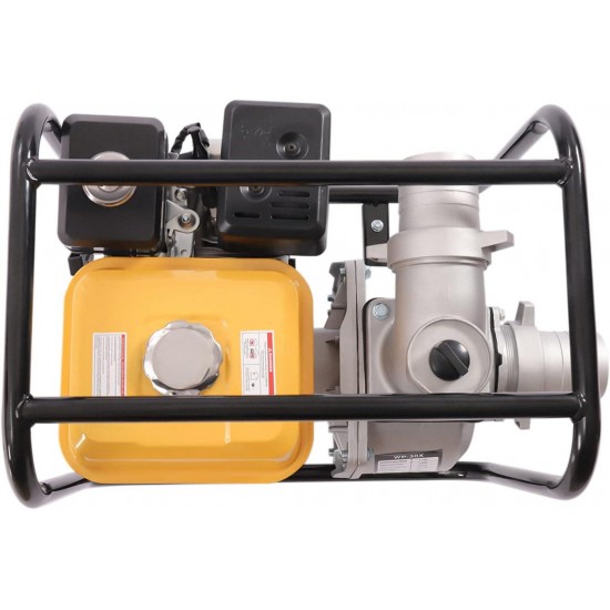 3 Inch 4 Stroke Semi-Trash Water Transfer Pump, 7.5HP 210CC Gas-Powered Engine Water Pump High Pressure For Garden Irrigation Drainage 3600rpm/min,Yellow