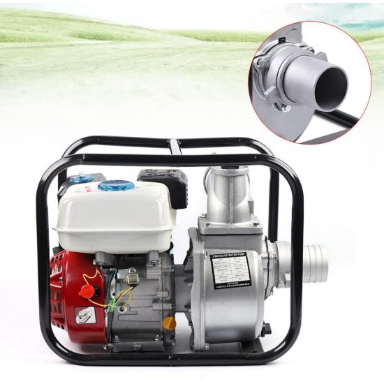 Portable Gasoline Water Pump, Gas-Powered Semi-Trash Water Transfer Pump for Garden Lawn Watering, Field Pumping, Drainage Operations, Irrigation and Fertilization (3 - 7.5HP - 210CC)