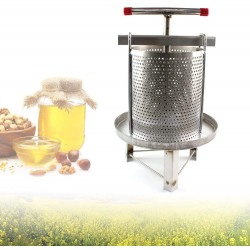 Manual Honey Press Extractor, Upthehill Universal Silver Stainless Steel Household Bee Honey Press Wax Press for Beekeeping Agriculture Beekeeping Tool, Diameter: 24cm