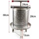 Manual Honey Press Extractor, Upthehill Universal Silver Stainless Steel Household Bee Honey Press Wax Press for Beekeeping Agriculture Beekeeping Tool, Diameter: 24cm