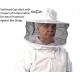 Premium Natural Cotton Bee Suit With Round Veil | Suitable For Beginner and Commercial Beekeepers | Includes YKK Brass Zippers Thumb Straps | Hive Tool Pockets - Medium