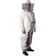 Premium Natural Cotton Bee Suit With Round Veil | Suitable For Beginner and Commercial Beekeepers | Includes YKK Brass Zippers Thumb Straps | Hive Tool Pockets - Medium