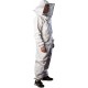 Premium Natural Cotton Bee Suit With Round Veil | Suitable For Beginner and Commercial Beekeepers | Includes YKK Brass Zippers Thumb Straps | Hive Tool Pockets - Medium