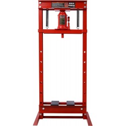 20 Ton Hydraulic Shop Floor Press, Steel H-Frame Shop Press with Press Plates Adjustable Working Table, Floor Stand Jack for Gears and Bearings red One Size