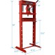 20 Ton Hydraulic Shop Floor Press, Steel H-Frame Shop Press with Press Plates Adjustable Working Table, Floor Stand Jack for Gears and Bearings red One Size