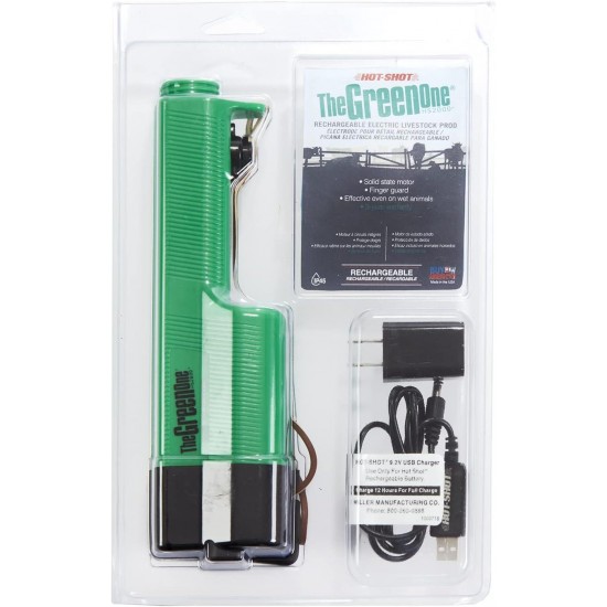 HS2000 Prod Rechargeable Handle - Hot-Shot - HS2000 The Green One Electric Livestock Prod Rechargeable Handle with USB Charger(Item No. HU2HSRCHG)