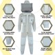 Ventilated Bee Suit for Men-3X Ultra Protective Layer Beekeeping Suit-Premium White Fabric Mesh Bee Keepers Suite-Professional Bee Suit for Women with Round Veil and  Gloves (Medium)