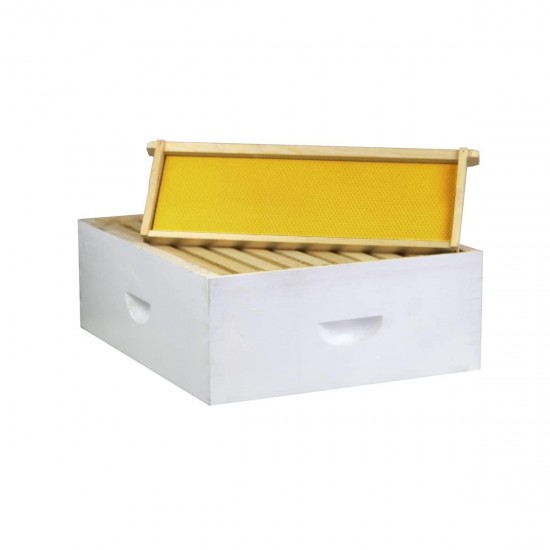 10 Frame Starter Beehive Kit - Includes 2 Deep and 1 Medium Painted and Assembled Box with Top and Bottom