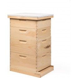 Stoney Acres Beekeeping Hive Kit, Includes 2 Deep and 2 Medium Hive Boxes with 10 Frames Each, Telescoping Metal and Inner Covers, Screen Bottom, Assembled Wood, Amish Made