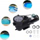 Pool Pump, 2 HP 6815GPH Powerful Self Primming Dual Voltage Swimming Pool Pumps with Connectors and Strainer Basket, Black Pool Pump for In/Above Ground Swimming Pools 1500W 3450rpm