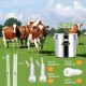 2 in 1 7L Goat Milking Machine, Electric Vacuum Pulsation Milker, Handheld Portable Milking Machine for Cows with 4 Teat Cups (for Goat Cow Battery)