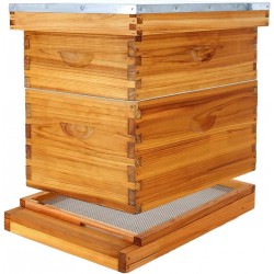 8 Frame Beehive Kit with Screened Bottom Board Dipped in 100% Beeswax Bee Hive Boxes Starter Kit for Bee Keekeepers - Langstroth Beehive Kit with 2 Honey Bee Hives Boxes