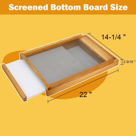 8 Frame Beehive Kit with Screened Bottom Board Dipped in 100% Beeswax Bee Hive Boxes Starter Kit for Bee Keekeepers - Langstroth Beehive Kit with 2 Honey Bee Hives Boxes