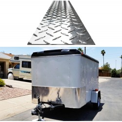 Stone Guard Aluminum Sheet | Trailer and Metal RV Accessories | Genuine Commercial-Grade Diamond Plate | USA-Made DiamondLife Rock - Heavy-Duty Commercial Grade Tread Camper 24 X 96 (Natural)