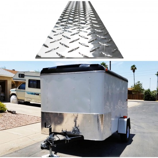 Stone Guard Aluminum Sheet | Trailer and Metal RV Accessories | Genuine Commercial-Grade Diamond Plate | USA-Made DiamondLife Rock - Heavy-Duty Commercial Grade Tread Camper 24 X 96 (Natural)