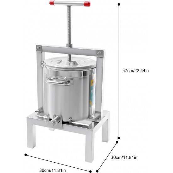 Honey Extractor Manual Honey Press Extractor Beekeeping Tool Stainless Steel Honey Press Wax (2.6 Gallon)