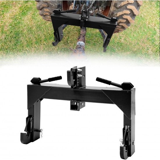 3 Point Quick Hitch fits Cat 1 & 2 Tractors 3-Pt Attachments with 2 Receiver Hitch 3000 LB Lifting Capacity