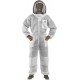 U84 Ultralight Beekeeper Suit with Fencing Veil, 4XL, Silver White