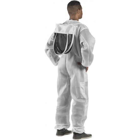 U84 Ultralight Beekeeper Suit with Fencing Veil, 4XL, Silver White