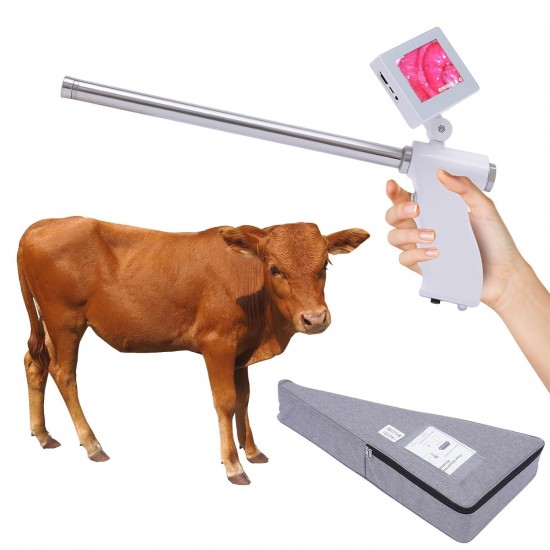 Professional Visual Insemination Kit - 400mm Gun with Adjustable 3.5 Screen, 5MP Camera, and Stainless Steel Probe - Veterinary Tools for Cows, and Cattle