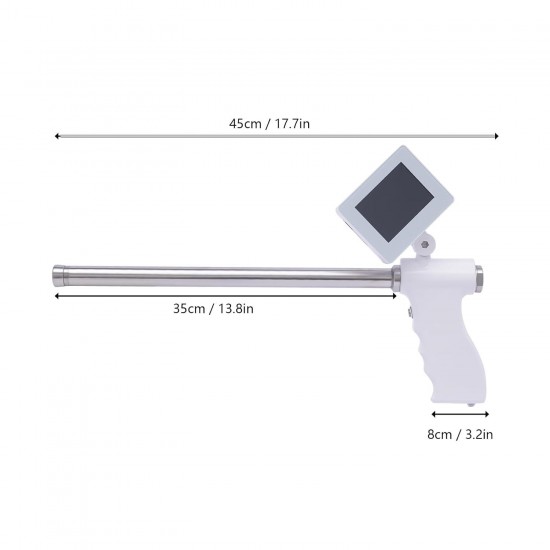 Professional Visual Insemination Kit - 400mm Gun with Adjustable 3.5 Screen, 5MP Camera, and Stainless Steel Probe - Veterinary Tools for Cows, and Cattle