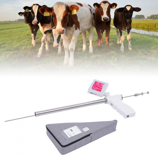 Professional Visual Insemination Kit - 400mm Gun with Adjustable 3.5 Screen, 5MP Camera, and Stainless Steel Probe - Veterinary Tools for Cows, and Cattle