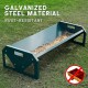 Solution4Patio Portable 45 Long Galvanized Steel Livestock Feeding Trough, Heavy-Duty Large Capacity Feeder, Easy to Clean, for Calves, Sheep, Horses, Alpacas and Goats, Cyan Color