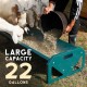 Solution4Patio Portable 45 Long Galvanized Steel Livestock Feeding Trough, Heavy-Duty Large Capacity Feeder, Easy to Clean, for Calves, Sheep, Horses, Alpacas and Goats, Cyan Color